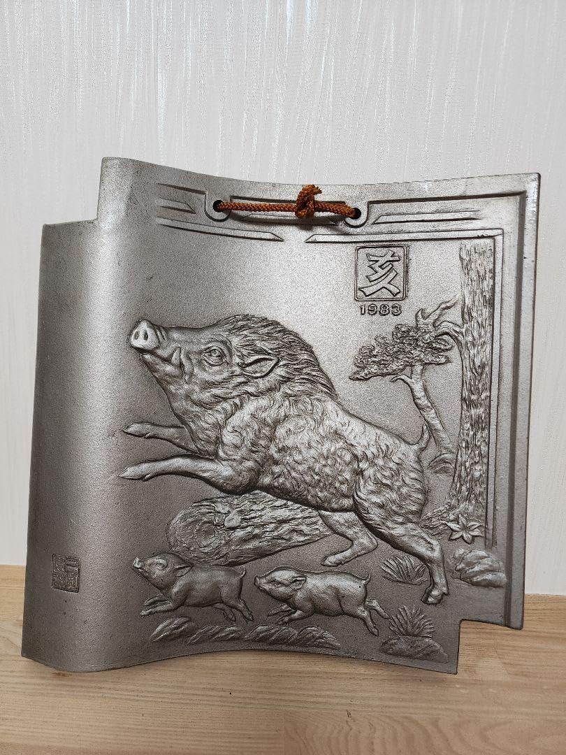 【美品】瓦　鬼瓦　口つむり　7寸 瓦鬼瓦口つむり7寸美品
